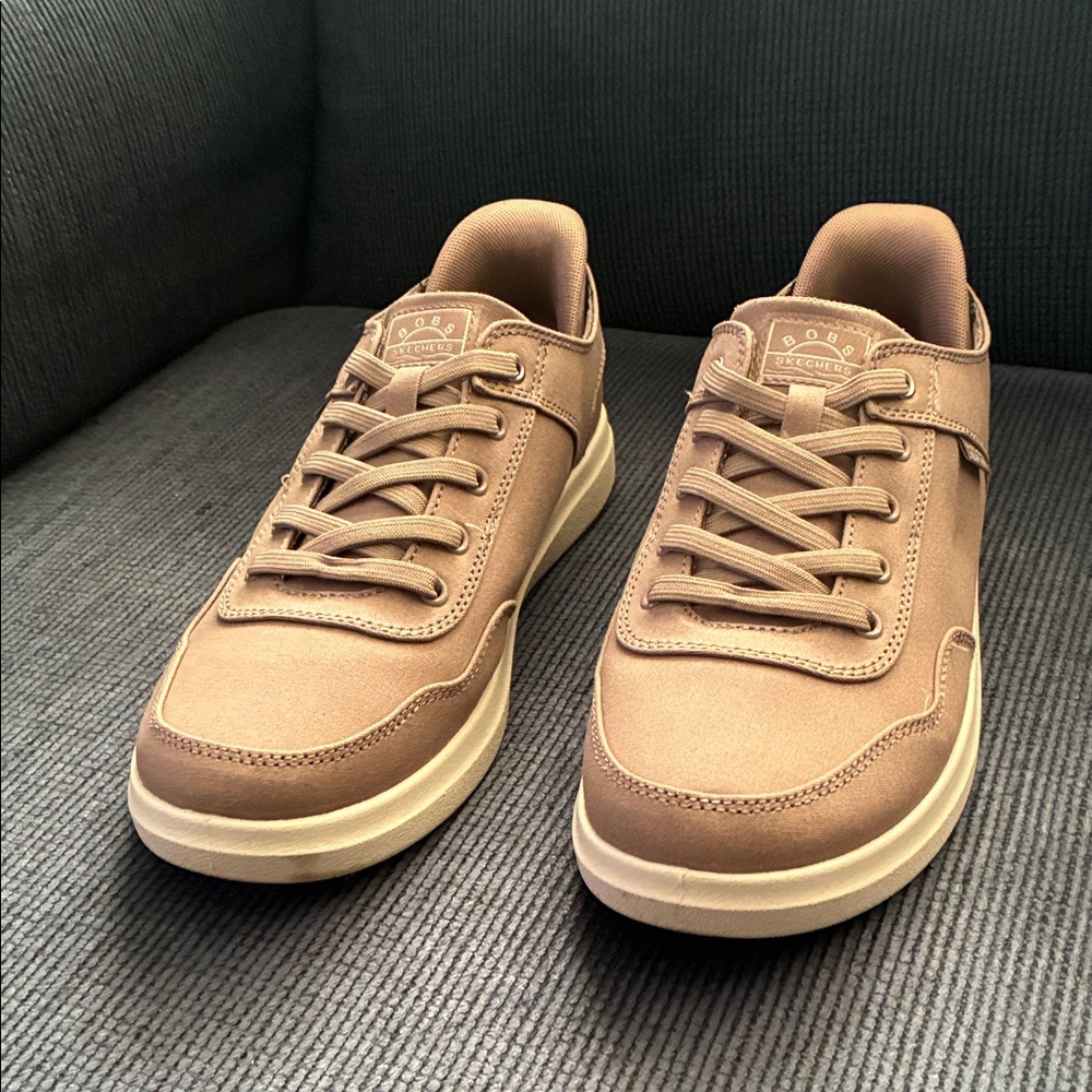 BOBS from Skechers Women's Tan Lace-Up Casual Sneakers